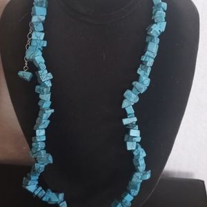 Genuine Turquoise sterling silver naclace set